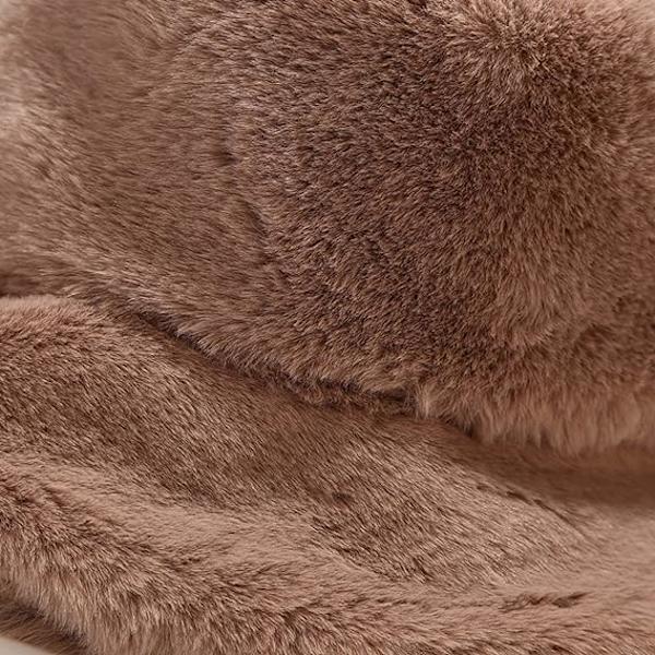 Vinter Faux Fur Bucket Hat Fluffig Varm Mössa för Kvinnor Män