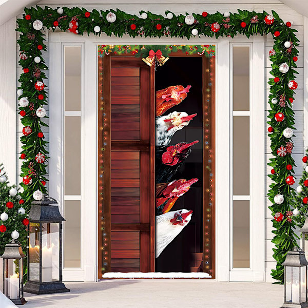 God Jul Dörrömslag Jul Hängande Banner Jul Dörrömslag Tyg Polyester Jul Dörrömslag Jul Dörrdekorationer, 70,9 x 35,4 Tum