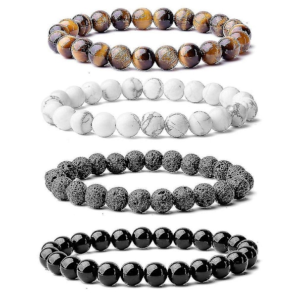 Pärl armband, naturstenspärlor Herrsmycken (tigeröga)