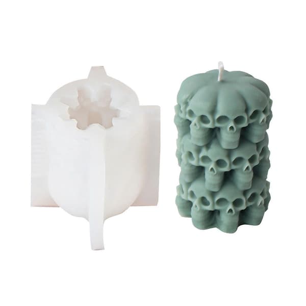Halloween Kranie Lysforme til Lys Sæbe Halloween Dekoration, Skelet Hoved Silikoneforme til Gips Dekoration