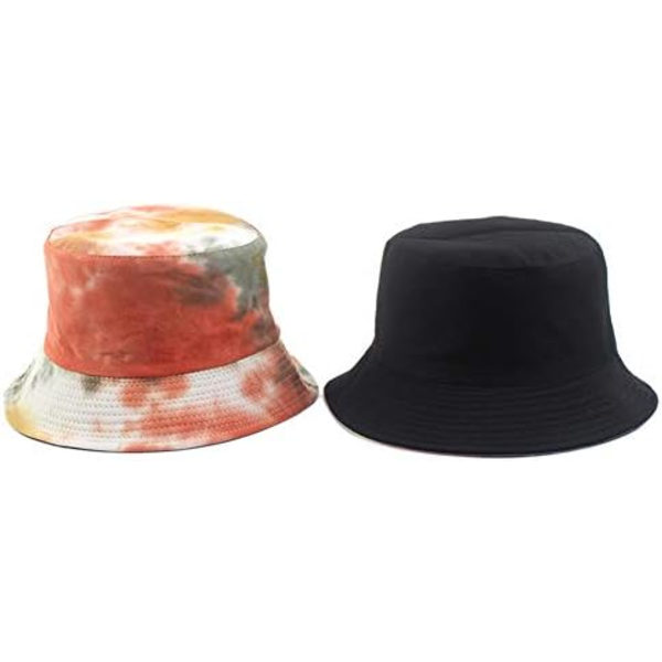 Tie Dye Spandau Hat Reversibel Bomuld Flerfarvet Fiskerhat Pakbar Solhat