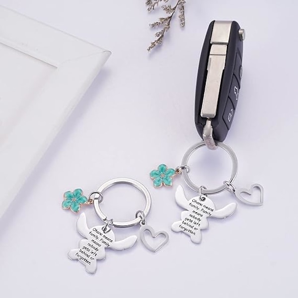 Ohana betyder familj Halsband Stitch Nyckelring Smycken Gåvor för pojkar flickor