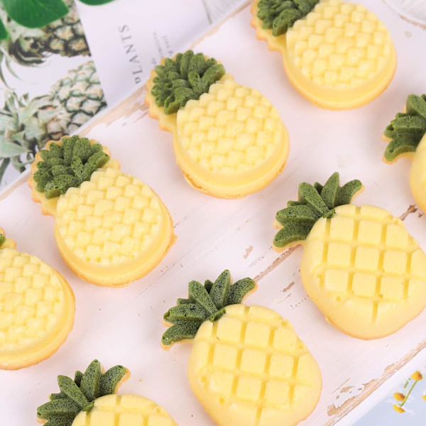 8-hulls silikonform ananas, morsom ananas isbitbrett, sjokolade, godteri, fargestifter, keto-fettbomber, kakedekorering