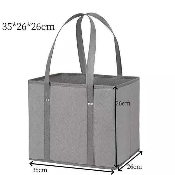 Foldable Non-Woven Storage Box — Organizer with Reinforced Bottom, Handles, 35 x 26 x 2