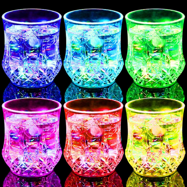 Lysende kopper for fest, LED-blitslysende drikkeglass, bar, nattklubb, festdrikkebeger, flerfarget for - jul, bursdag, bryllup