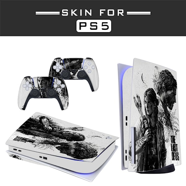 Liimautuva iho - Yhteensopiva PS5:n kanssa - Pelikonsolin muokkauskuori - Irrotettava vinyylikalvo - Mattainen satiini HD-laatu (Disk, The Last of Us)