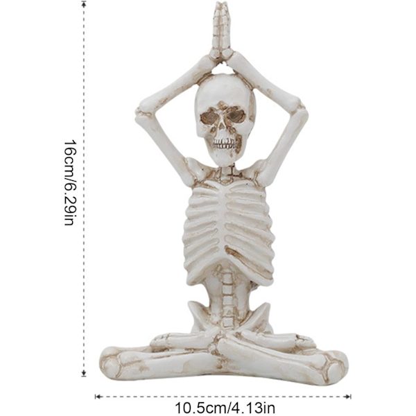 Spooky Spiritual Skull Resin Sculpture - Hauska Halloween-koriste - Kuolleiden päivä - Jooga-koriste toimistoon
