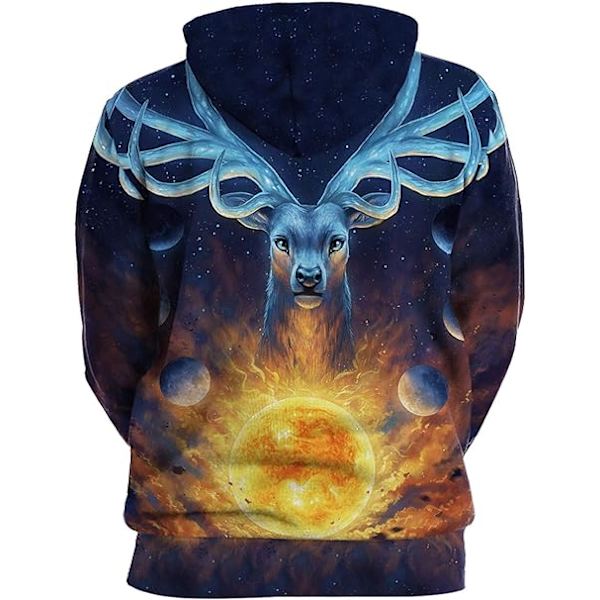 Herre Langærmet Hoodie Halloween Sjov Crew Neck Sweatshirt med Kængurulomme Jul Multicolor 3D Print Jumper Sweater（Størrelse：M） Style18 M