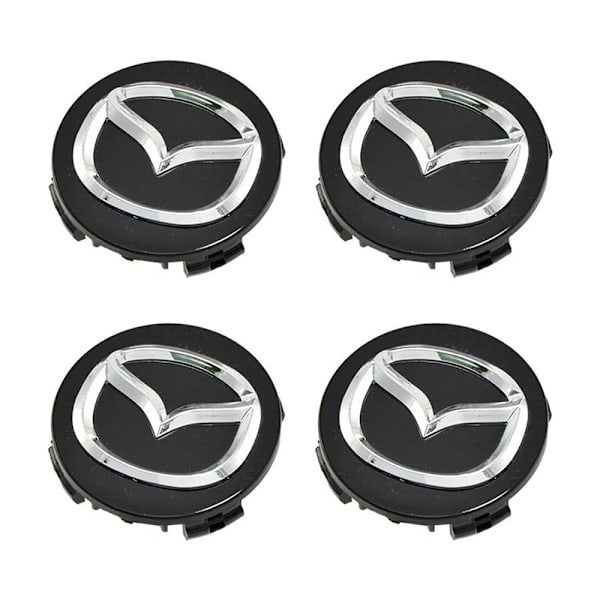 4-pak - Mazda Centerkapsler / Hjulkapsel Emblem - 65 55 mm -