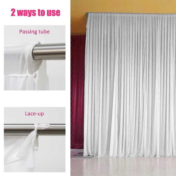 Hvite scenetepper i silke til bryllup og bursdagsfest White 2m x 2m