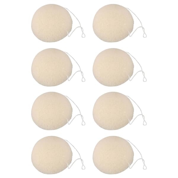 8X Ansikt Naturlig Konjac Rensesvamp - Hvit