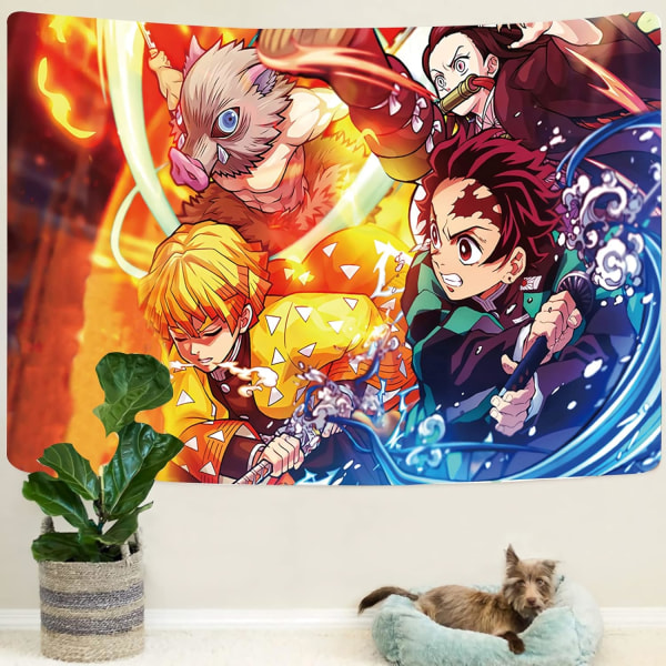 Anime Demon Poster-Anime Gobestry-Anime Poster Decoration-Anime Gobestry Rolling Scroll, Kan användas för födelsedagsfest Dekoration Gobeläng 60x80 tum