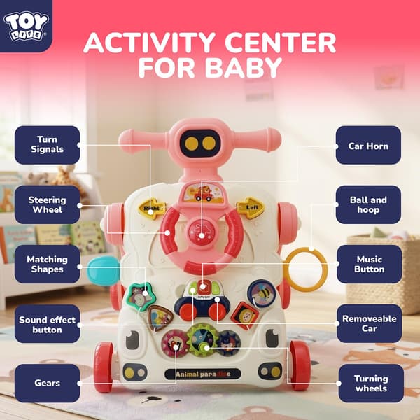 TOY Life 3-in-1 Baby Walker, Activity Table, 6-36 Months