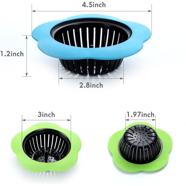 4-pack diskhossil för köksavlopp Silikon diskhossilpropp 4,5'' diameter