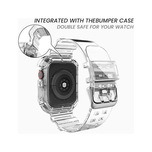 Apple Watch 42/44/45mm Stødsikkert & Gennemsigtigt Rem