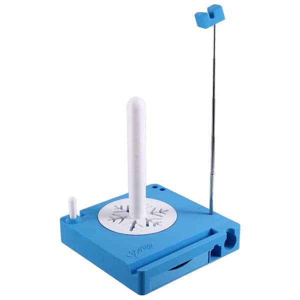 Hekleoppbevaring, Garnholder for Hekling, Multifunksjonell Garnspoleboks, Avtakbar Heklegarnholder, Garnspinner Blå Blue