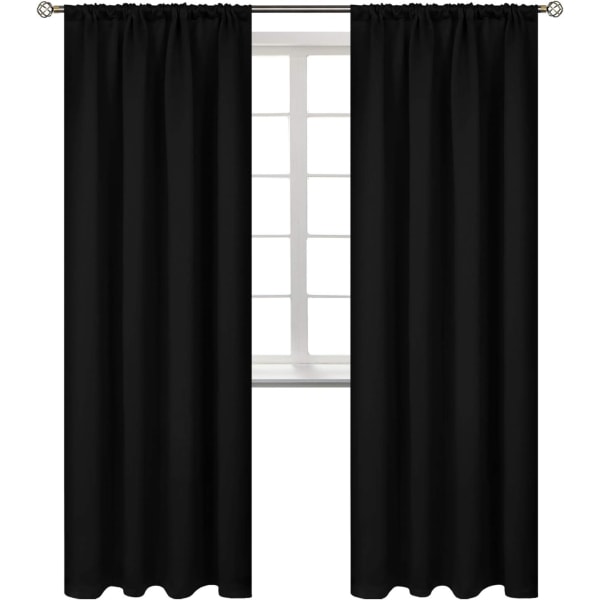 od Pocket Hvite Gardiner for Stue - Termisk Isolerte Vindusbehandlingsgardiner for Soverom, 2 Paneler, 52 x 63 Tommer