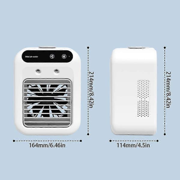 Mini genopladelig skrivebordskøleventilator til sommer Vit