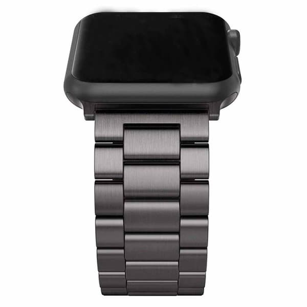 Apple Watch 1/2/3/4/5/6/7/8/SE 38/40/41 kellon ranneke musta metalli musta
