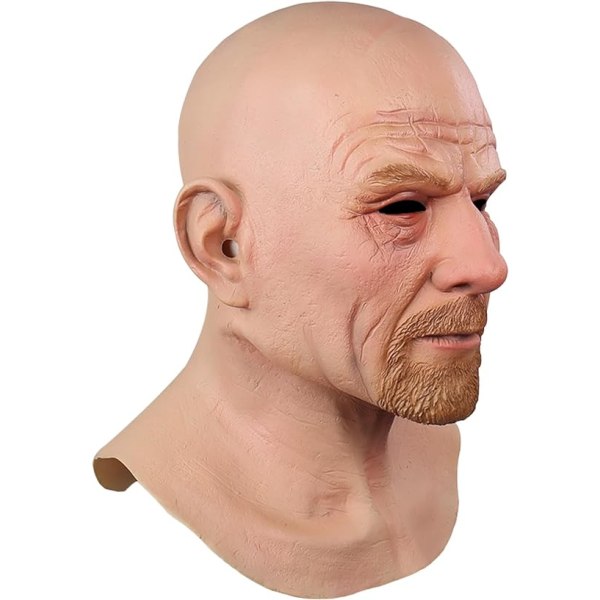 Gammal mans mask Halloween realistisk cosplay fest kostym tillbehör full huvud latex mask