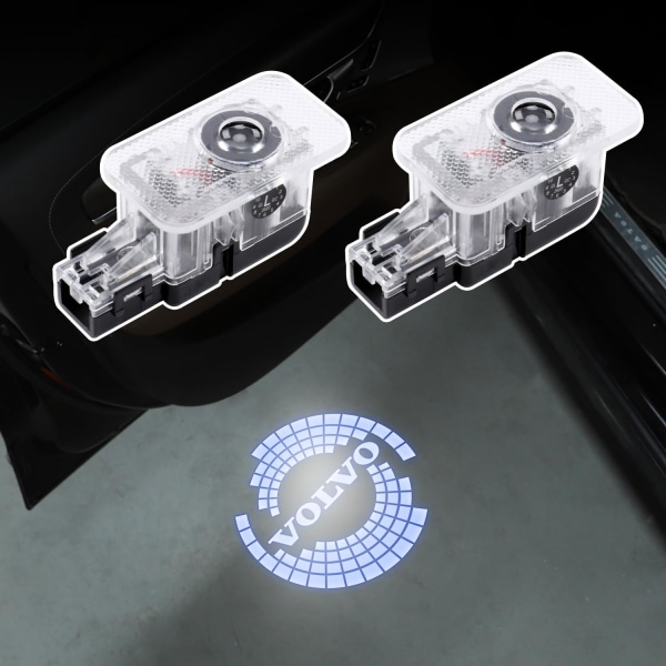 Auton ovien lohkarevalot Volvo XC90 XC60 XC40 S90 S60 V90 V60 - Auton oven tervetuliaisvalot - Auton oven LED-valo Logo-projektori (Tyyppi A -logo)