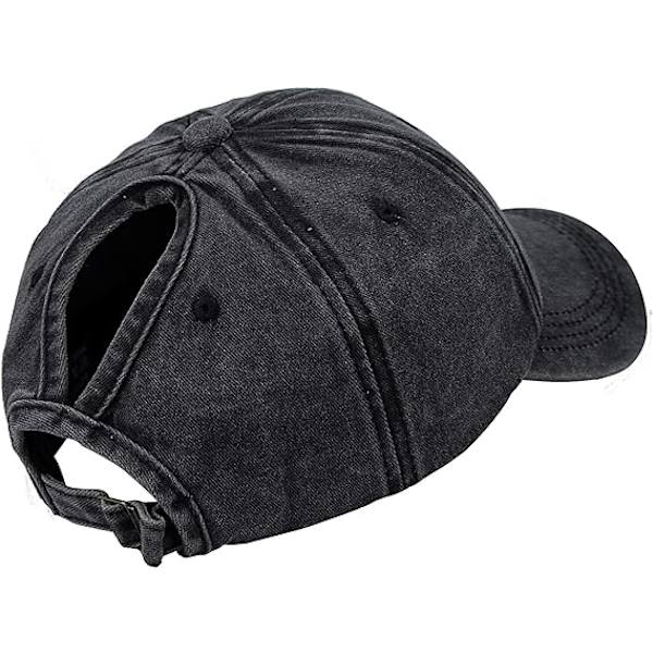 Hestehale Baseball Hat Distressed Retro Vasket Kvinder Twill