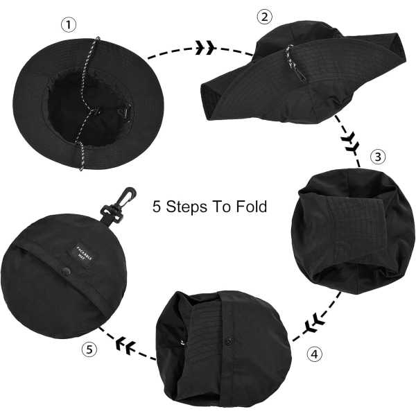 Hatt för män och kvinnor, utomhus, hinkhatt, snabbtorkande, packbar, booniehatt, UV-skydd, solhatt