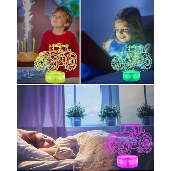 Hologram Controller 3D Natlampe til Børn, 16 Farver & Fjernbetjening Dimmer Kontrol Dreng Pige Videospil Værelse Tilbehør som Julefødselsdagsgave til Børn