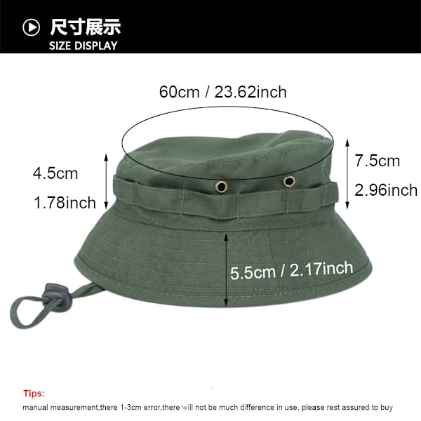 Fiskerihat til udendørs klippebestigning, jagt og solhat Green CP 60cm (applicable to 58-60cm)