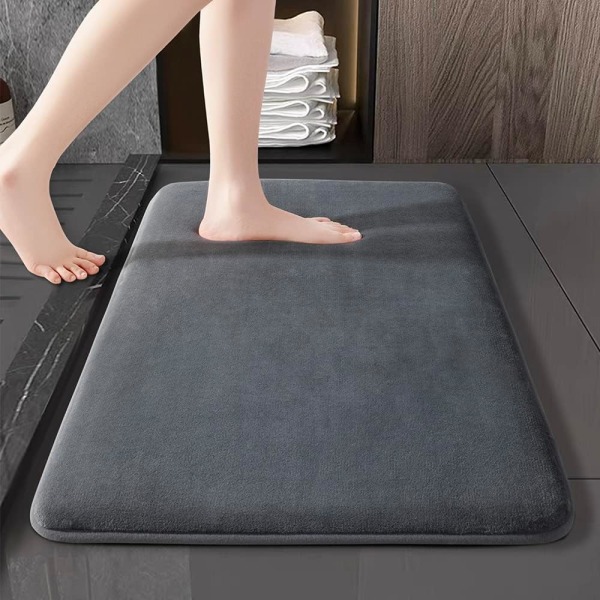 Ultraabsorberande och halkfritt memory foam, maskintvättbar, mjuka sammetsbadmattor, lättare att torka för badrumsgolv (17"×24"）
