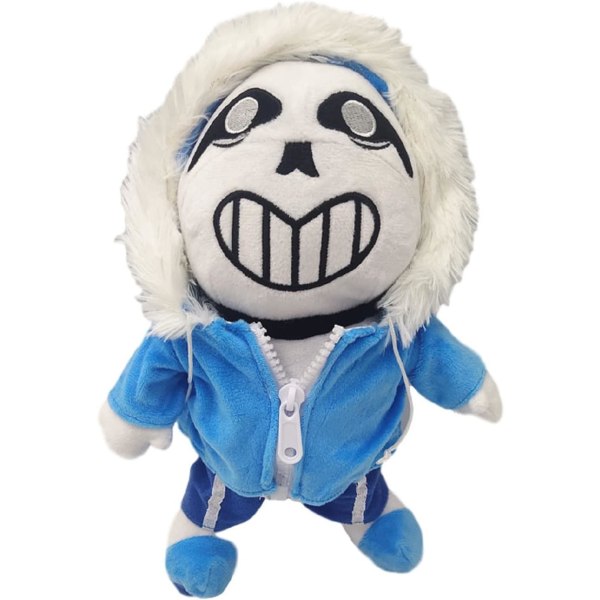 Sans Plys Legetøj Plysdyr Søde Legetøj Figurer Anime Pude Dukker Gaver til Børn Blå 30 cm/12 tommer (One Size, Hvid)