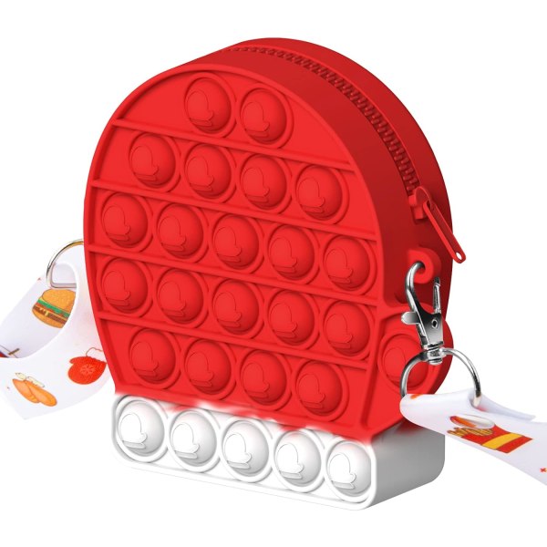 Jul Pop Push It Väska, Leksakshandväska, 2 i 1 Anti Stress Handväska Messenger Väska med Justerbar Axelrem, Julgåva till Barn (Julhandskar)