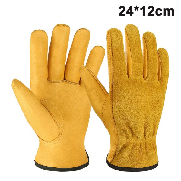 Garden Gloves Leather Gardening Gloves Thorn and Cutting Proof Work Garden Gloves Breathable Safety Working Garden Gloves-Large