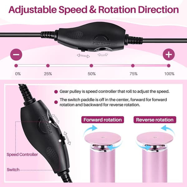 Electric Callus Remover: Adjustable Speed Foot File for Cracked Heels - Summer Pedicure Tool with 60 Sanding Discs