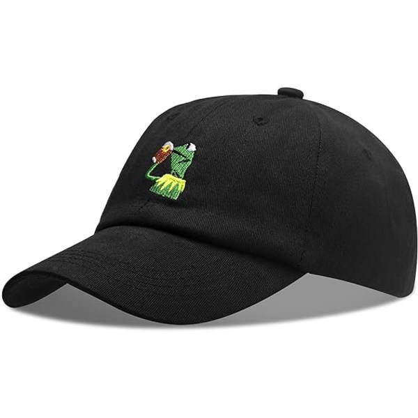 Baseball Cap Kermit The Frog Sipping Tea Logo Trucker Hat Unisex Outdoor Adjustable Strapback Cap