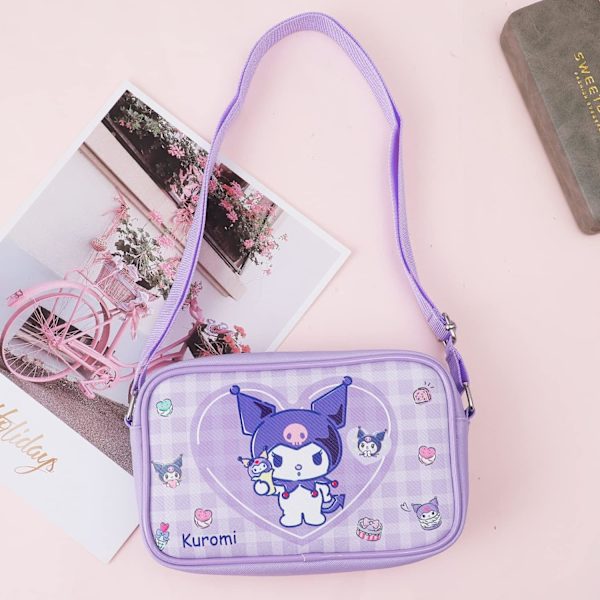 Kvinnor Flicka Anime Crossbody Väska Anime Plånbok Purse Myntficka Justerbar Axelväska (Cinnam)