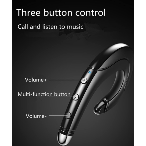 Bluetooth hörlurar, smärtfritt bärande headset med mikrofon för mobiltelefon,, lätt, vattentät hörlur för företag/kontor/sport