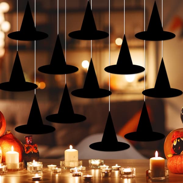 Papirhængende Halloween-pynt 12 stk. Traditionel hat Indendørsdekorationer