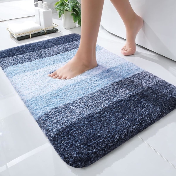 Luksuriøst baderomsteppe 24x16, Ekstra mykt og absorberende mikrofiber baderomsteppe, Sklisikkert mykt og fluffy baderomsteppe