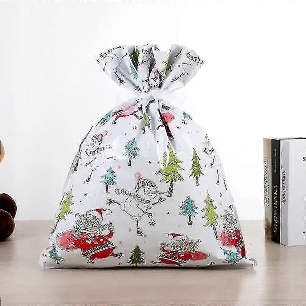 10x Julpåsar Återanvändbara Stora Julklappspåsar Dragsko Insamlingspåse -