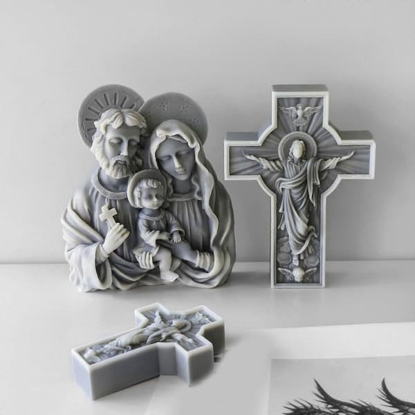 Multifunktionel religiøs silikoneform Bærbare lysforme til håndværk Duftlys Velegnet til hjem og gavegivning