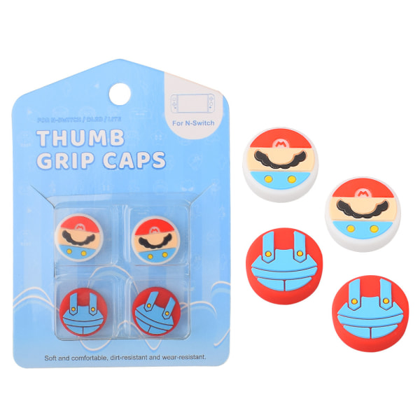 4PCS Jusy tumgreppskåpor kompatibla med Nintendo Switch/OLED/Switch Lite, mjuka silikon Joy-Con joystickgrepp söta 3D analog stick cover munkar