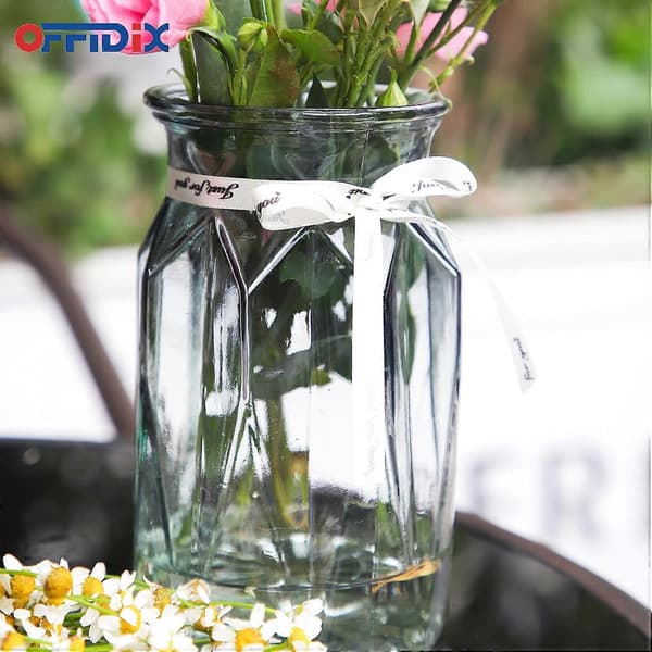 Glasvas, moderna geometriska mittstycken Dekorativ vas Gradient Flerfärgad blomvas för kontor