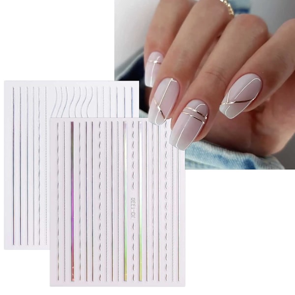 12 ark Aurora neglekunst klistremerker klistremer selvklebende Pegatinas Uñas glitter holografisk negleutstyr neglekunst design dekorasjonstilbehør