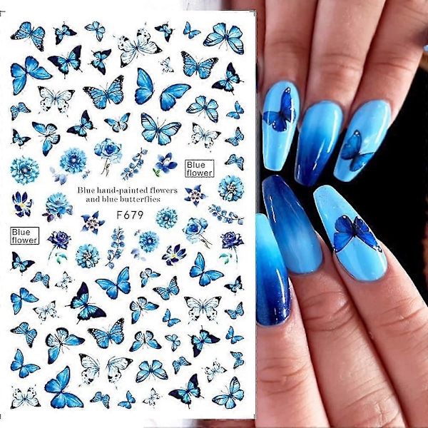 10 ark sommerfugl neglekunst klistremerker selvklebende negledekorasjoner vannoverføring Vanessa design dekorasjoner for neglegel polish