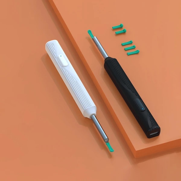 Langaton Älykäs Visuaalinen Korvanpuhdistin USB WiFi Otoskooppi TW1 Korvavahan Poistotyökalusetti Kameralla Korvaendoskooppi HD 1080P iPhone iPad Androidille White