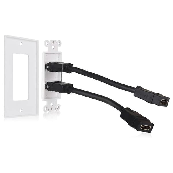 2-pack 2-portars -kompatibel väggplatta i vitt (4K UHD, ARC och Ethernet Pass-Thru-stöd)