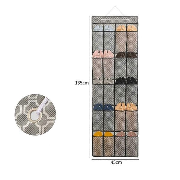 Over-the-Door Four-Leaf Clover 20-Pocket Hanging Bag Organizer, Non-Woven Fabric