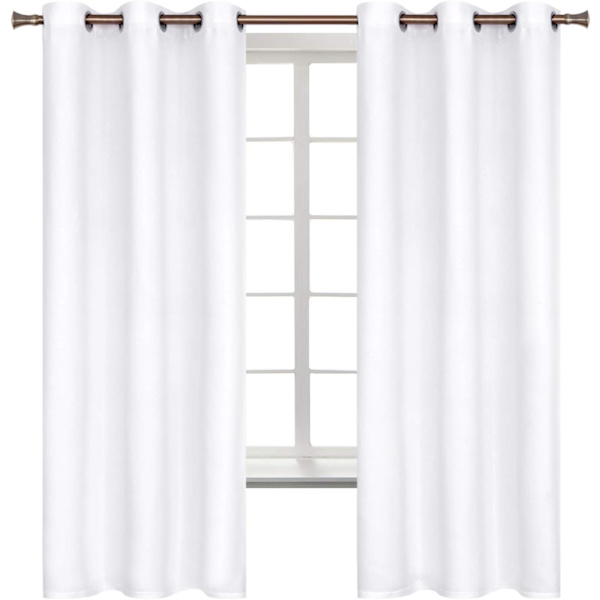 Blackout-gardiner for soverom - Grommet termisk isolerte rommørkende gardiner for stue, sett med 2 paneler (42 x 63 tommer)