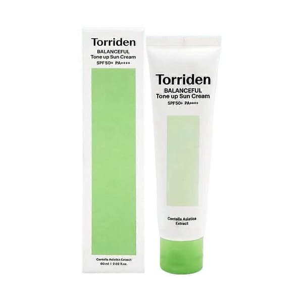torriden Centella Solcreme SPF50+ til følsom hud og aknehud green
